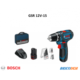 BOSCH trapano Avvitatore Batteria GSR 12v-15 2 x 2ah +BORSA+39 ACCESSORI