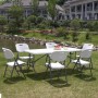 Tavolo Pieghevole Catering per Giardino In Plastica Bianco 180x70x74